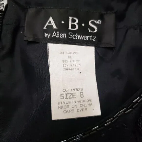 ABS BY ALLEN SCHWARTZ Beaded Floral Sleeveless Cocktail Dress - Picture 11 of 12